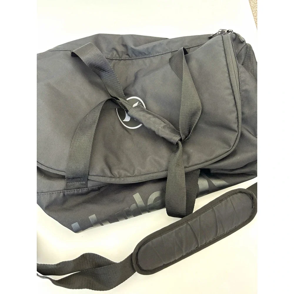Hurley black Medium Duffle Bag Zip Closure Adjustable Shoulder Strap Travel